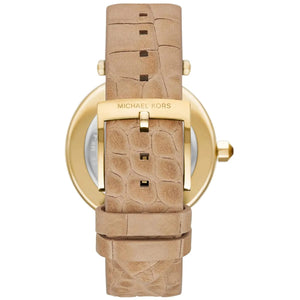 Michael Kors Parker MK4725 Women’s Gold Case Beige Leather Strap Analog Watch - Luxury Hub Store