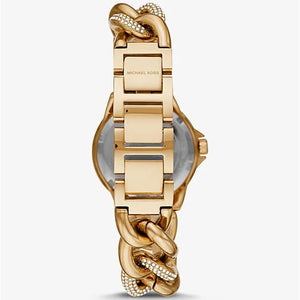 Michael Kors MK6842 Women’s Gold Mini Camille Crystal Chain-Link Watch - Luxury Hub Store