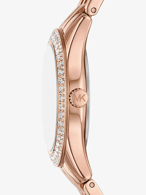 Michael Kors MK4710 Harlowe Women’s Rose Gold Crystal Dial Watch - Luxury Hub Store