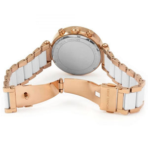 Michael Kors MK5774 Parker Women’s White Dial Rose Gold Chronograph Watch - Luxury Hub Store