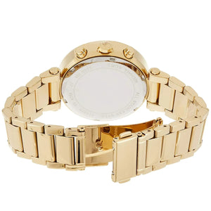 Michael Kors MK6263 Parker Women’s Green Dial Gold Chronograph Watch - Luxury Hub Store