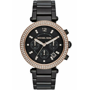 Michael Kors MK5885 Parker Women’s Black Dial Black Chronograph Watch - Luxury Hub Store