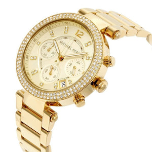 Michael Kors MK5354 Parker Women’s Gold Dial Gold-Tone Chronograph Watch - Luxury Hub Store
