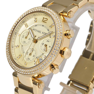 Michael Kors MK5354 Parker Women’s Gold Dial Gold-Tone Chronograph Watch - Luxury Hub Store