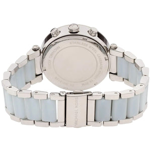 Michael Kors MK6138 Parker Women’s Mother of Pearl Dial Silver Chronograph Watch - Luxury Hub Store