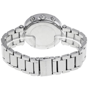 Michael Kors MK6117 Parker Women’s Blue Dial Silver Stainless Steel Chronograph Watch - Luxury Hub Store