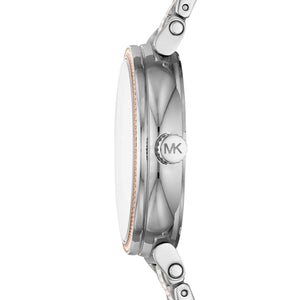 Michael Kors MK4353 Sofie Women’s Silver Rose Gold Chronograph Crystal Watch - Luxury Hub Store