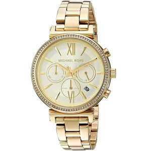 Michael Kors MK6559 Sofie Women’s Gold Dial Gold Chronograph Watch - Luxury Hub Store
