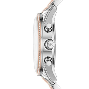 Michael Kors MK6651 Ritz Women’s Silver Dial Two-Tone Stainless Steel Chronograph Watch - Luxury Hub Store