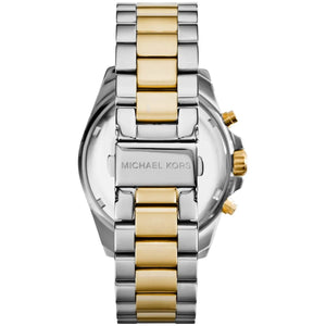 Michael Kors MK5976 Bradshaw Women’s Navy Dial Two-Tone Stainless Steel Chronograph Watch - Luxury Hub Store