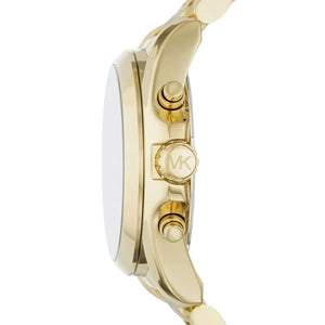 Michael Kors MK5739 Bradshaw Women’s Black Dial Gold Stainless Steel Chronograph Watch - Luxury Hub Store
