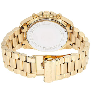 Michael Kors MK5739 Bradshaw Women’s Black Dial Gold Stainless Steel Chronograph Watch - Luxury Hub Store