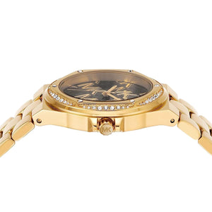 Michael Kors MK7404 Lenox Women’s Black Dial Gold Stainless Steel Watch - Luxury Hub Store