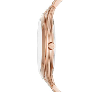 Michael Kors MK3591 Slim Runway Women’s Rose Gold Crystal Dial Stainless Steel Watch - Luxury Hub Store