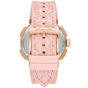 Michael Kors MK7222 Women’s White Dial Pink Logo Strap Rose Gold Multi-Function Watch - Luxury Hub Store