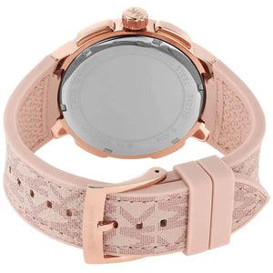 Michael Kors MK7222 Women’s White Dial Pink Logo Strap Rose Gold Multi-Function Watch - Luxury Hub Store
