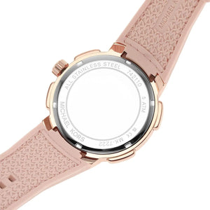 Michael Kors MK7222 Women’s White Dial Pink Logo Strap Rose Gold Multi-Function Watch - Luxury Hub Store