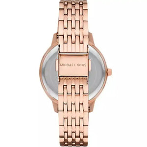 Michael Kors MK4372 Women’s Rose Gold Dial Rose Gold Stainless Steel Crystal MK Logo Watch - Luxury Hub Store