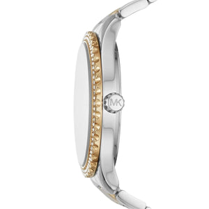 Michael Kors MK6899 Women’s Silver Dial Two-Tone Stainless Steel Crystal Bezel Watch - Luxury Hub Store