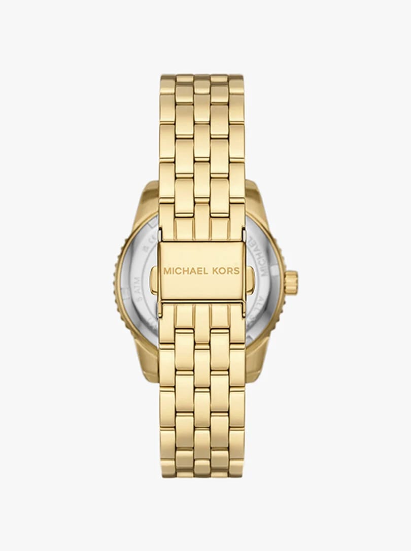 Michael Kors MK4371 Women’s Gold Dial Gold Stainless Steel Crystal MK Logo Watch - Luxury Hub Store