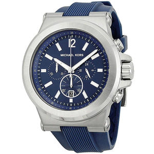 Michael Kors MK8303 Men’s Navy Blue Dial Blue Rubber Strap Chronograph Watch - Luxury Hub Store