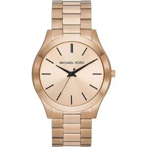 Michael Kors MK9122 Men’s Slim Runway Gold-Tone Stainless Steel Watch - Luxury Hub Store