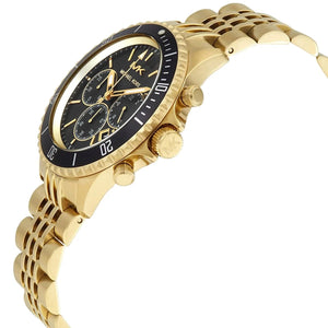 Michael Kors MK8726 Men’s Black Dial Gold Stainless Steel Bayville Chronograph Watch - Luxury Hub Store