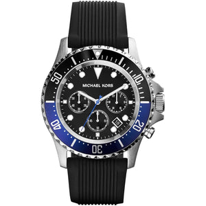 Michael Kors MK8365 Men’s Black Dial Stainless Steel Everest Chronograph Watch - Luxury Hub Store