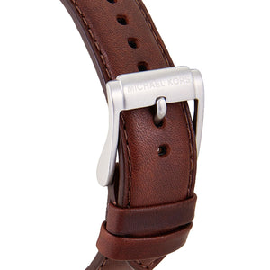 Michael Kors MK8362 Men’s Blue Dial Brown Leather Strap Gage Chronograph Watch - Luxury Hub Store