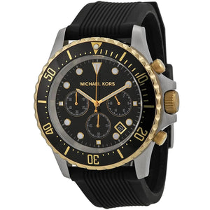 Michael Kors MK8366 Men’s Black Dial Black Silicone Strap Everest Chronograph Watch - Luxury Hub Store