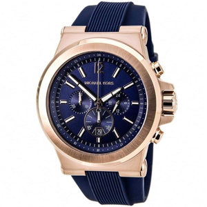 Michael Kors MK8295 Men’s Blue Dial Blue Silicone Strap Dylan Chronograph Watch - Luxury Hub Store