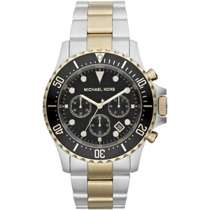 Michael Kors MK8311 Men’s Black Dial Two-Tone Stainless Steel Everest Chronograph Watch - Luxury Hub Store
