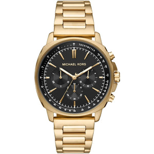 Michael Kors MK8969 Men’s Black Dial Gold Stainless Steel Sullivan Chronograph Watch - Luxury Hub Store