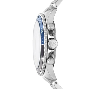 Michael Kors MK8749 Men’s Black Dial Silver Stainless Steel Bayville Chronograph Watch - Luxury Hub Store