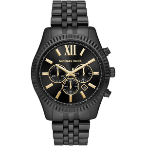 Michael Kors MK8603 Men’s Black Dial Black Stainless Steel Lexington Chronograph Watch - Luxury Hub Store