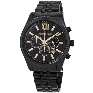 Michael Kors MK8603 Men’s Black Dial Black Stainless Steel Lexington Chronograph Watch - Luxury Hub Store