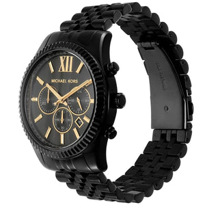 Michael Kors MK8603 Men’s Black Dial Black Stainless Steel Lexington Chronograph Watch - Luxury Hub Store