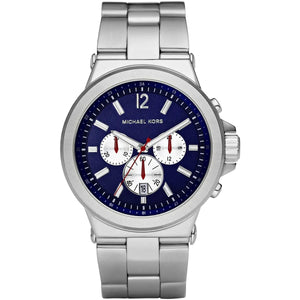 Michael Kors MK8171 Men’s Blue Dial Silver Stainless Steel Dylan Chronograph Watch - Luxury Hub Store