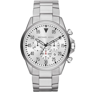 Michael Kors MK8331 Men’s Silver Dial Silver Stainless Steel Gage Chronograph Watch - Luxury Hub Store