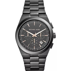 Michael Kors MK8403 Men’s Black Dial Gunmetal Stainless Steel Channing Chronograph Watch - Luxury Hub Store
