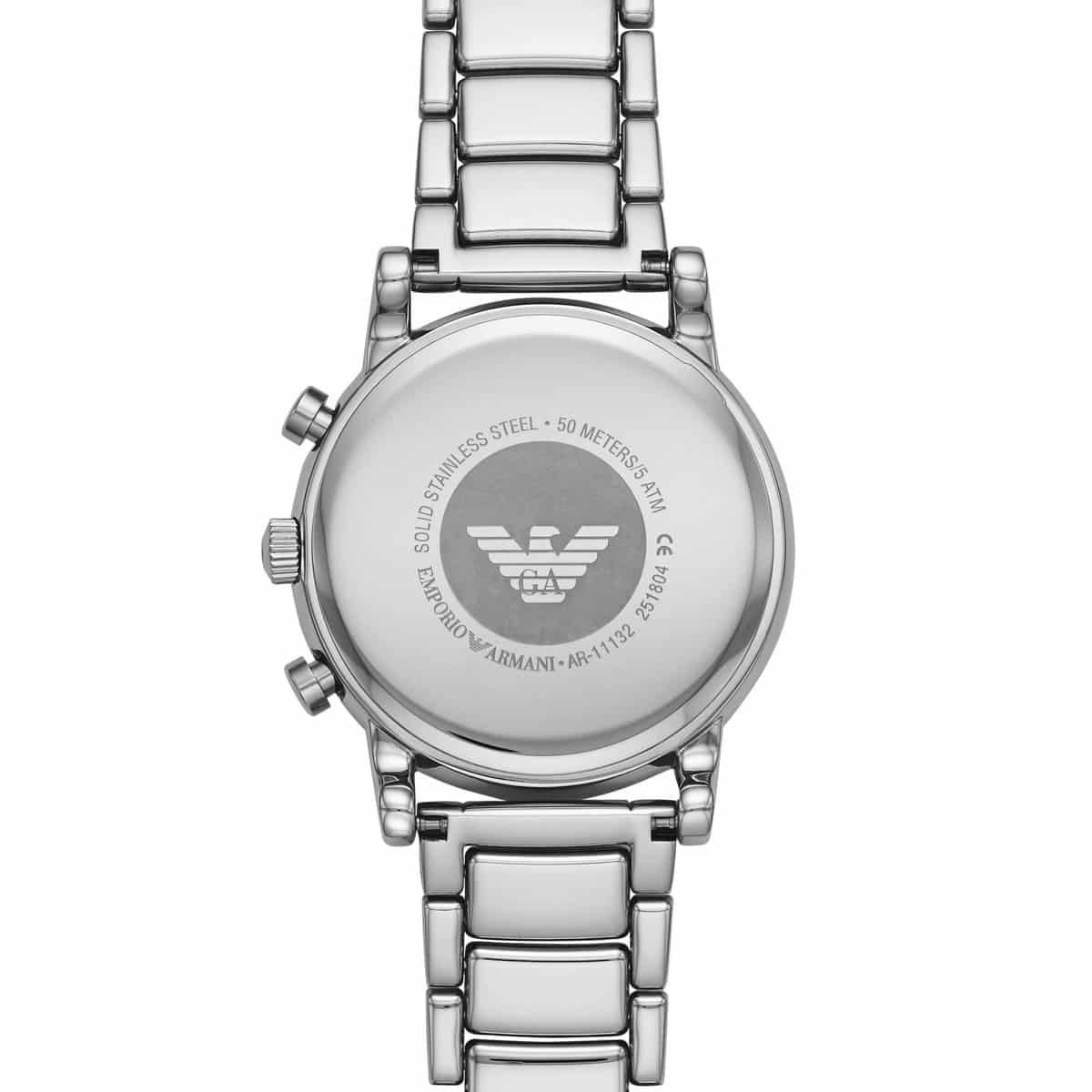 Emporio Armani AR11132 Men’s Blue Dial Stainless Steel Luigi Chronograph Watch - Luxury Hub Store