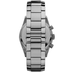 Emporio Armani AR5980 Men’s Black Dial Stainless Steel Tazio Large Chronograph Watch - Luxury Hub Store