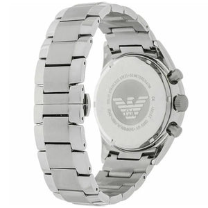 Emporio Armani AR5980 Men’s Black Dial Stainless Steel Tazio Large Chronograph Watch - Luxury Hub Store