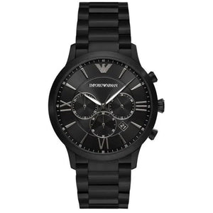 Emporio Armani AR11349 Men’s Black Dial Black Stainless Steel Giovanni Chronograph Watch - Luxury Hub Store