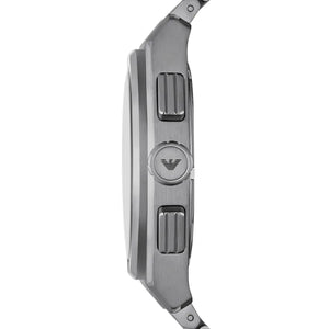 Emporio Armani AR11560 Men’s Black Dial Silver Stainless Steel Federico Chronograph Watch - Luxury Hub Store