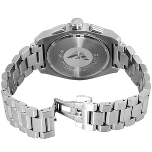 Emporio Armani AR11560 Men’s Black Dial Silver Stainless Steel Federico Chronograph Watch - Luxury Hub Store