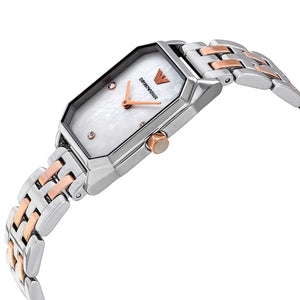 Emporio Armani AR11146 Women’s Mother of Pearl Dial Two-Tone Stainless Steel Gioia Watch - Luxury Hub Store