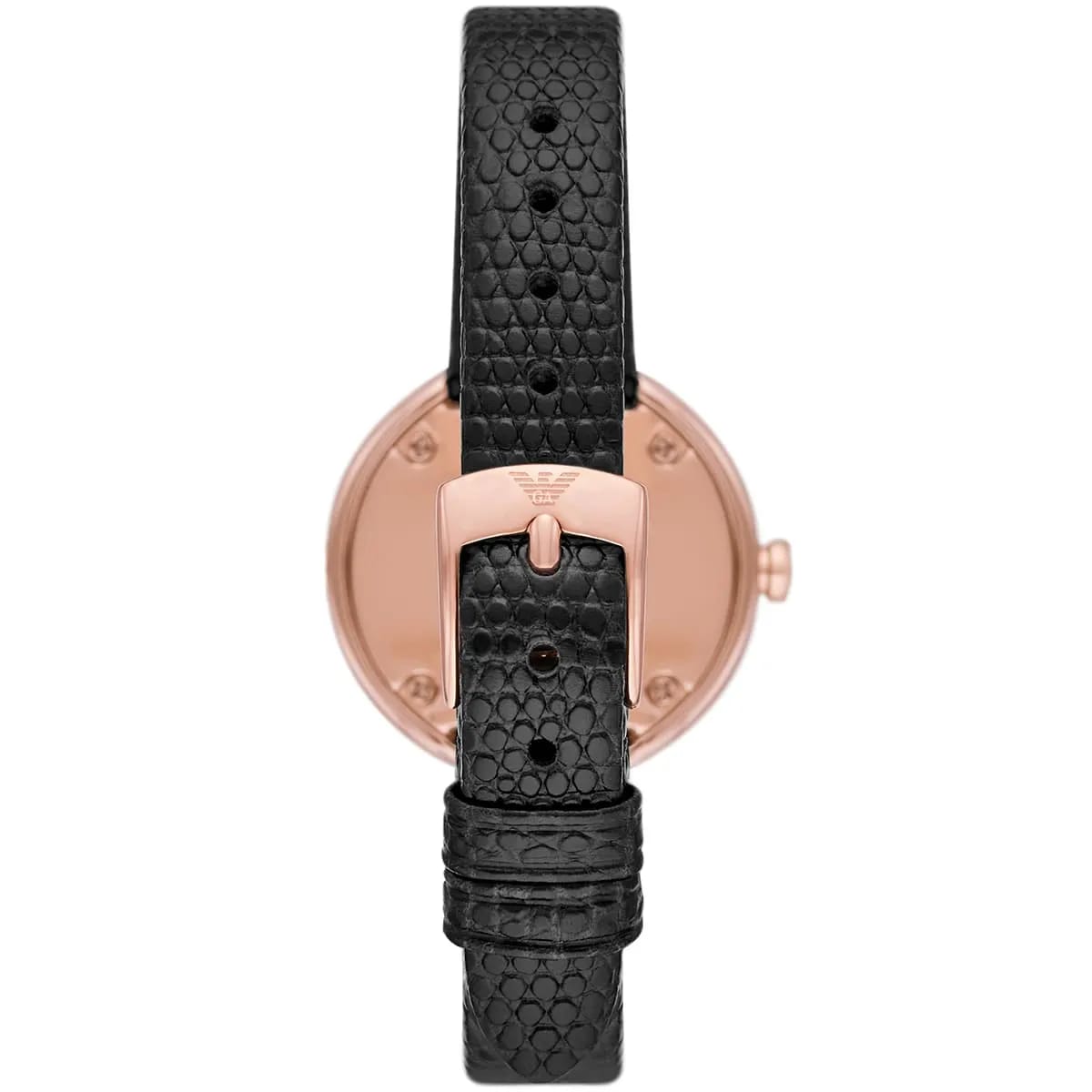 Emporio Armani AR11493 Women’s Black Dial Rose Gold Leather Rosa Watch - Luxury Hub Store