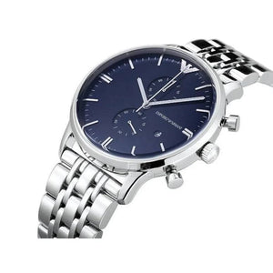 Emporio Armani AR1648 Men’s Blue Dial Stainless Steel Gianni Watch - Luxury Hub Store