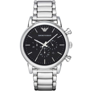 Emporio Armani AR1894 Men’s Black Dial Stainless Steel Luigi Chronograph Watch - Luxury Hub Store